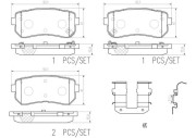 P30068N Sada brzdových destiček, kotoučová brzda BREMBO NAO LINE BREMBO