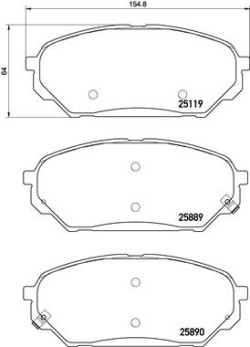 P30071N Sada brzdových destiček, kotoučová brzda BREMBO NAO LINE BREMBO