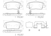 P30104N Sada brzdových destiček, kotoučová brzda BREMBO NAO LINE BREMBO