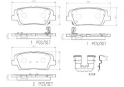 P30105N Sada brzdových destiček, kotoučová brzda BREMBO NAO LINE BREMBO