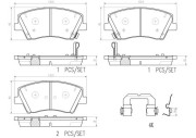 P30107N Sada brzdových destiček, kotoučová brzda BREMBO NAO LINE BREMBO