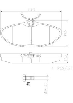 P36013N Sada brzdových destiček, kotoučová brzda BREMBO NAO LINE BREMBO