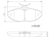 P36015N Sada brzdových destiček, kotoučová brzda BREMBO NAO LINE BREMBO