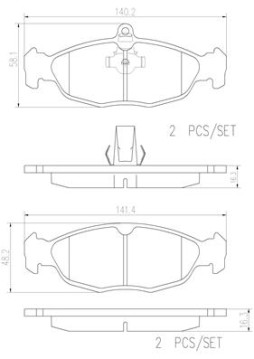 P36017N Sada brzdových destiček, kotoučová brzda PRIME LINE - Ceramic BREMBO