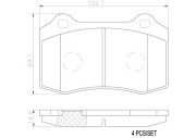 P36020N Sada brzdových destiček, kotoučová brzda BREMBO NAO LINE BREMBO