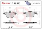 P 36 027 BREMBO sada brzdových platničiek kotúčovej brzdy P 36 027 BREMBO