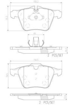 P36027N Sada brzdových destiček, kotoučová brzda BREMBO NAO LINE BREMBO