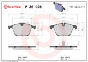 P 36 028 BREMBO sada brzdových platničiek kotúčovej brzdy P 36 028 BREMBO