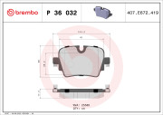 P 36 032 Sada brzdových destiček, kotoučová brzda PRIME LINE BREMBO