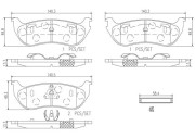 P37013N Sada brzdových destiček, kotoučová brzda BREMBO NAO LINE BREMBO