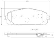 P37021N Sada brzdových destiček, kotoučová brzda BREMBO NAO LINE BREMBO