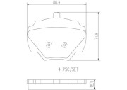 P44001N Sada brzdových destiček, kotoučová brzda BREMBO NAO LINE BREMBO