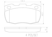 P44005N Sada brzdových destiček, kotoučová brzda BREMBO NAO LINE BREMBO