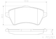 P44011N Sada brzdových destiček, kotoučová brzda BREMBO NAO LINE BREMBO