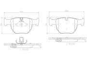 P44012N Sada brzdových destiček, kotoučová brzda BREMBO NAO LINE BREMBO