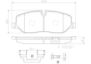 P44014N Sada brzdových destiček, kotoučová brzda BREMBO NAO LINE BREMBO