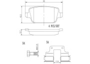 P44017N Sada brzdových destiček, kotoučová brzda BREMBO NAO LINE BREMBO