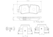 P44019N Sada brzdových destiček, kotoučová brzda BREMBO NAO LINE BREMBO