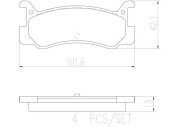 P49005N Sada brzdových destiček, kotoučová brzda BREMBO NAO LINE BREMBO