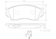 P49019N Sada brzdových destiček, kotoučová brzda BREMBO NAO LINE BREMBO