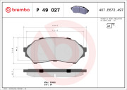 P 49 027 BREMBO sada brzdových platničiek kotúčovej brzdy P 49 027 BREMBO