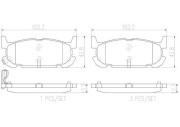 P49031N Sada brzdových destiček, kotoučová brzda BREMBO NAO LINE BREMBO