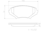 P49034N Sada brzdových destiček, kotoučová brzda BREMBO NAO LINE BREMBO