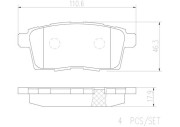 P49041N Sada brzdových destiček, kotoučová brzda BREMBO NAO LINE BREMBO