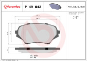 P 49 043 Sada brzdových destiček, kotoučová brzda PRIME LINE BREMBO