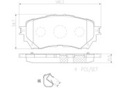 P49048N Sada brzdových destiček, kotoučová brzda BREMBO NAO LINE BREMBO