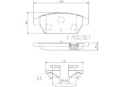 P49051N Sada brzdových destiček, kotoučová brzda BREMBO NAO LINE BREMBO