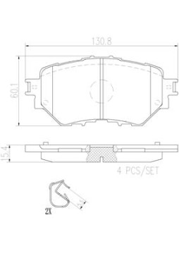 P49052N Sada brzdových destiček, kotoučová brzda BREMBO NAO LINE BREMBO