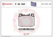 P 50 002 BREMBO sada brzdových platničiek kotúčovej brzdy P 50 002 BREMBO