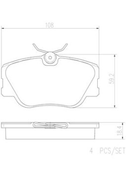 P50008N Sada brzdových destiček, kotoučová brzda BREMBO NAO LINE BREMBO