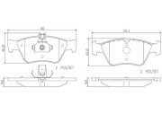 P50023N Sada brzdových destiček, kotoučová brzda BREMBO NAO LINE BREMBO