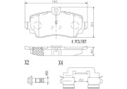 P50035N Sada brzdových destiček, kotoučová brzda BREMBO NAO LINE BREMBO