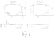 P50038N Sada brzdových destiček, kotoučová brzda BREMBO NAO LINE BREMBO