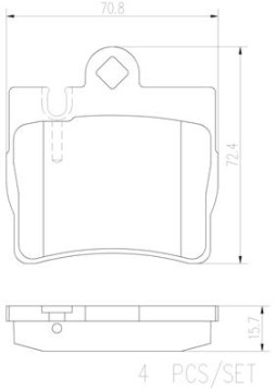 P50042N Sada brzdových destiček, kotoučová brzda BREMBO NAO LINE BREMBO