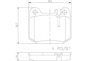 P50043N Sada brzdových destiček, kotoučová brzda BREMBO NAO LINE BREMBO