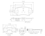 P50047N Sada brzdových destiček, kotoučová brzda BREMBO NAO LINE BREMBO