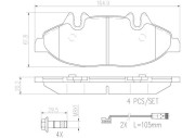 P50050N Sada brzdových destiček, kotoučová brzda BREMBO NAO LINE BREMBO