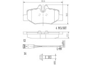 P50051N Sada brzdových destiček, kotoučová brzda BREMBO NAO LINE BREMBO