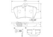 P50054N Sada brzdových destiček, kotoučová brzda BREMBO NAO LINE BREMBO