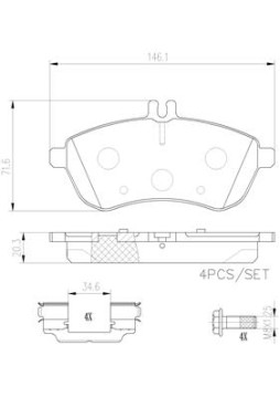 P50067N Sada brzdových destiček, kotoučová brzda BREMBO