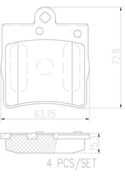 P50072N Sada brzdových destiček, kotoučová brzda BREMBO NAO LINE BREMBO