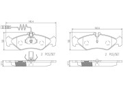 P50081N Sada brzdových destiček, kotoučová brzda BREMBO NAO LINE BREMBO