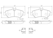 P50084N Sada brzdových destiček, kotoučová brzda BREMBO NAO LINE BREMBO