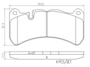 P50092N Sada brzdových destiček, kotoučová brzda BREMBO NAO LINE BREMBO