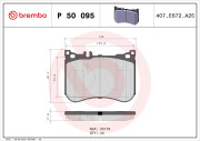 P 50 095 Sada brzdových destiček, kotoučová brzda PRIME LINE BREMBO