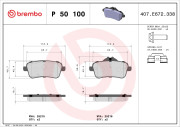 P 50 100 Sada brzdových destiček, kotoučová brzda PRIME LINE BREMBO